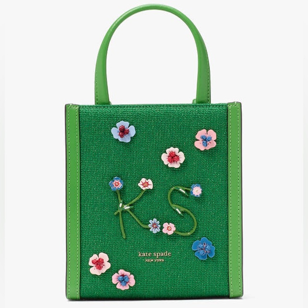 kate spade NWT! Manhattan Floral Appliqué Chenille Mini Tote - Picture 6 of 13